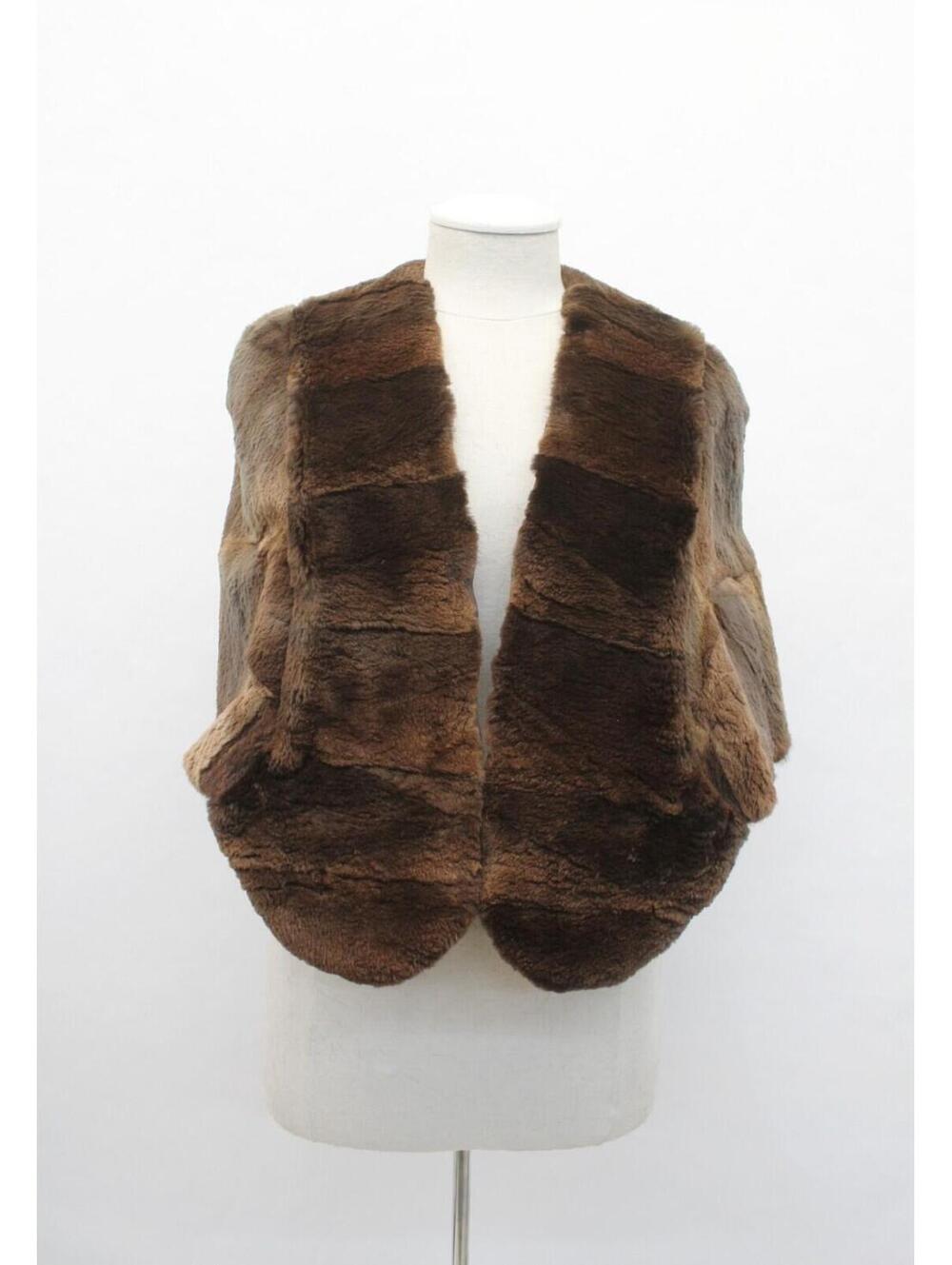 SHOWROOM NEW SHEARED MUSKRAT FUR STOLE WRAP SCARF WOMEN WOMAN SIZE 18.5"X54"
